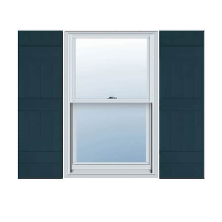 Ekena Millwork 14-in. W x 63-in. H Lifetime Vinyl, Four Board Joined, Board-n-Batten Shutters, Midnight Blue, PR LJ4S14X06300MB